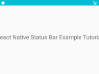 React Native StatusBar Component Android iOS Example Tutorial