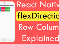 React Native flexDirection Row Column Explained iOS Android example