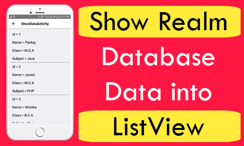 show database in android studio listview