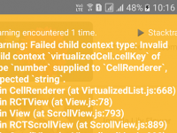 React Native Warning Failed child context type: Invalid child context ‘virtualizedCell.cellKey’ Solve Error in FlatList iOS Android