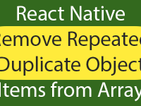 React Native Remove Repeated Duplicate Object Items from Array