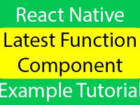 React Native Latest Function Component Example Tutorial